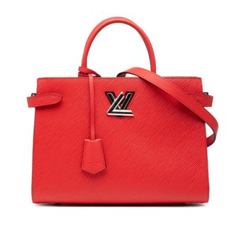 Louis Vuitton Coquelicots Navy Red Color Leather Shoulder Bag Tote Bag (Pre-Owned)