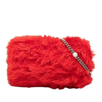 Miu Miu Pre-owned Shearling Crossbody - Dames - Pre-owned - Rood - Maat: ONE Size Leer