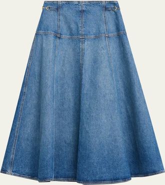 Ulla Johnson Brigette Denim Midi Skirt