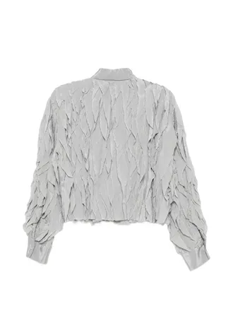 Alysi Ruffled Crinkle-Texture Blouse - Grey
