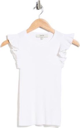 Joie Sleeveless Scalloped Flutter Sleeve Top in Chalk White at Nordstrom Rack, Size X-Small