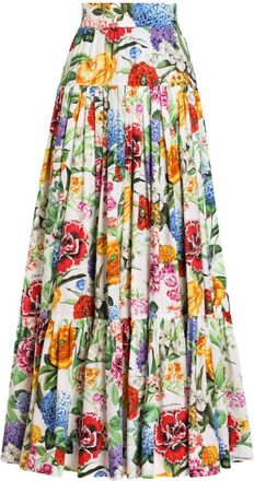 Dolce & Gabbana Floral-Print Maxi Skirt - Womens - Cotton