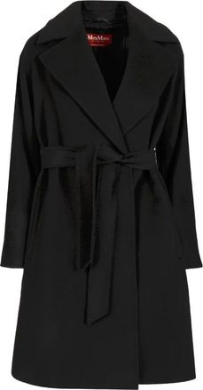 Max Mara Jassen, Dames, Zwart, 3Xs, Wol, Dravenna Wool Dressing Gown Coat