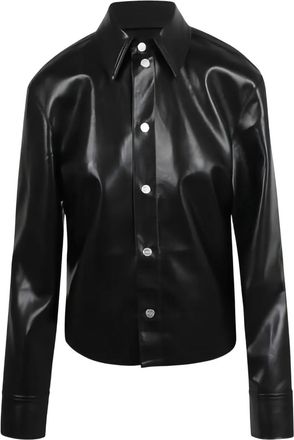 Nanushka Blouse met klassieke kraag en knopen - Zwart