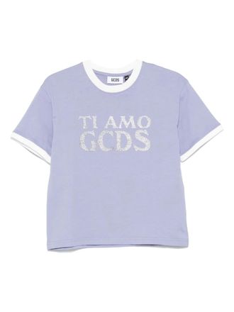 GCDS Ti Amo CGDS glittered T-shirt - Purple