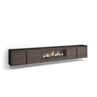 Skraut Home Skraut Home - Mueble Tv, Televisi&oacute;n, Muebles De Sal&oacute;n, Almacenaje, 315x35x50cm, Para Tv Hasta 80, Chimenea El&eacute;ctrica Xxl, Colgado, Suspendido, Estilo 