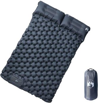 vidaXL Colch&oacute;n De Camping Autoinflable Con Almohadas 2 Personas Gris Vidaxl