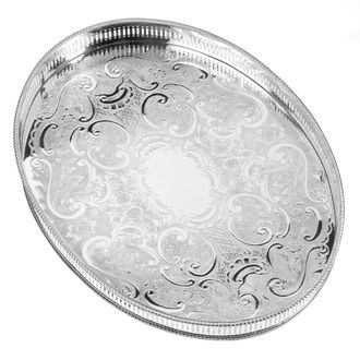 Arthur Price Silver Plated Home Tableware 15.25 Inch Oval Mounted Gallery Tray