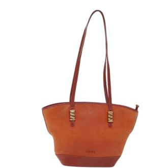 Loewe Pre-owned Leather totes - Dames - Vintage Shopper - Oranje - ONE Size - Leer - Vintage