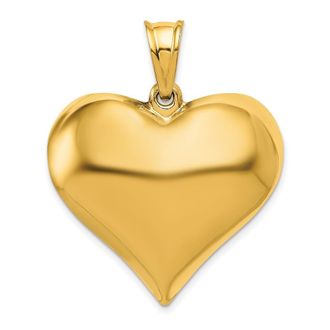 Diamond2Deal 10k Yellow Gold Polished 3-D Heart Pendant