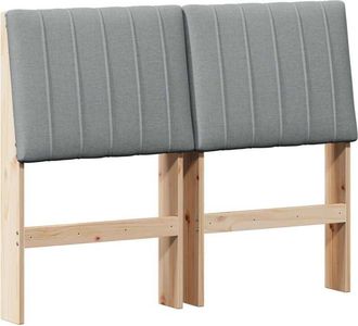 vidaXL Upholstered Headboard Light Grey 120 cm Solid Pine Wood vidaXL