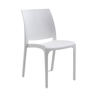 Dmora Sillas De Jard&iacute;n Miranda, Silla De Jardin, Asiento Exterior Multiusos, Banco De Jard&iacute;n, Made In Italy, 54x46 H80 Cm, Blanco - Dmora
