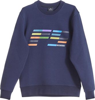 Paul Smith Felpa Logo Obliquo - Heren - Sweatshirts - Blauw - L - Katoen - Hoodies & sweatvesten