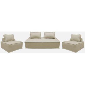 Sweeek Sof&aacute; Modular En Tela Lisa, 4 Plazas