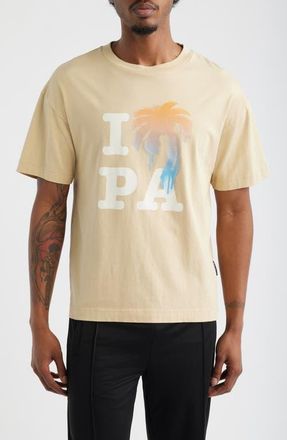 Palm Angels Regular Fit I Love PA Graphic T-Shirt in Beige White at Nordstrom, Size Xx-Large