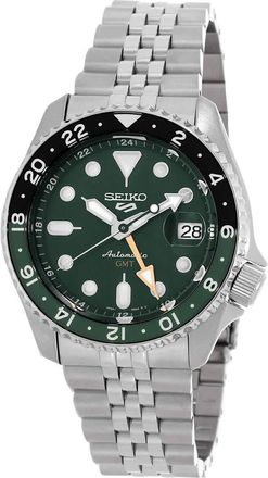 Seiko 5 Sports SKX GMT Automatic Green Dial Sprite Bezel Mens Watch SSK035