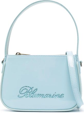 Blumarine logo-detail leather mini bag - women - Cotton/Calf Leather - One Size - Blue