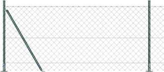 vidaXL Vidaxl - Valla De Eslabones De Cadena Con Postes Verde 1 X 10 M Acero