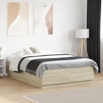 vidaXL Vidaxl - Estructura De Cama Madera De Ingenier&iacute;a Roble Sonoma 120x190 Cm