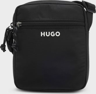 HUGO BOSS Mens Everett Crossbody Bag in Black Nylon - One Size