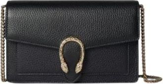 Gucci Cross Body Bags, female, Black, Size: ONE SIZE Dionysus Chain Shoulder Bag