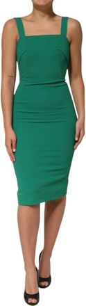 Dolce & Gabbana Donkergroene Bodycon Jurk - Dames - Casual kleedjes - Groen - 2XS - Rayon - Kleedjes