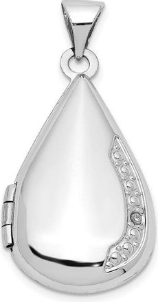 Diamond2Deal 14K White Gold Polished Diamond 21x13mm Teardrop Locket
