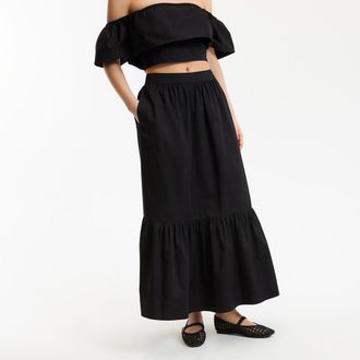 La Redoute Collections Lange rok met katoenen ruches