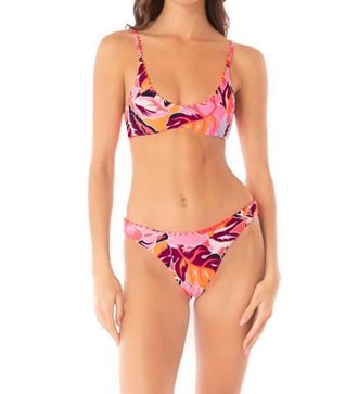 Maaji Liberties Bikini Top In Coral Leafy