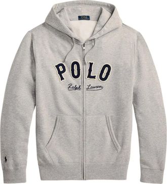 Polo Ralph Lauren Hoodie met rits en applicatie - Grijs