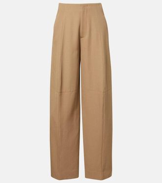 Victoria Beckham High-rise virgin wool wide-leg pants