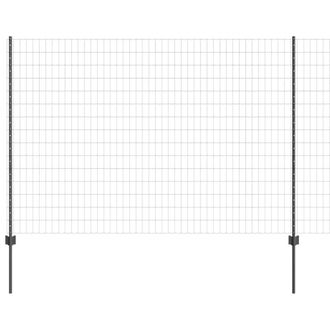 Berkfield Home Euro Fence with 10 U Posts Grey 1, 6x10 m Steel in Dark Grey