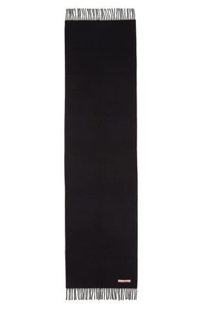 Acne Studios Fringe Wool Scarf in Black at Nordstrom