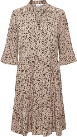 Saint Tropez Kleedjes, Dames, Bruin, XS, Tan Pebbles Jurk met Ruchedetails