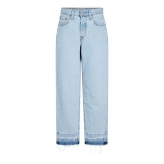 Levi's Damesjeans 501 met rechte pijpen en enkellengte (Platte Aarde)