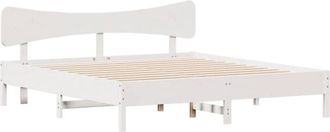 vidaXL Bed Frame without Mattress White 200x200 cm Solid Wood Pine Vidaxl