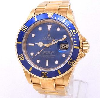 Rolex Pre-owned Rolex Submariner Automatic Chronometer Blue Dial Mens Watch 16618 BLSO