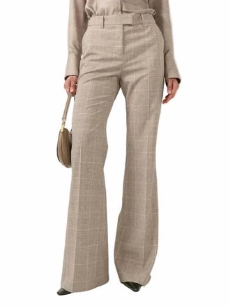 Barbara Bui Prince Of Wales Check Flare Trouser In Sand