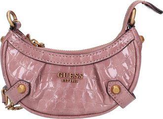 Guess Nep Leder Mini Tas - Dames - Schoudertassen - Roze - ONE Size - Tassen