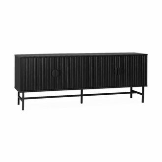 Sweeek Mueble tv con efecto madera, 160cm, negro