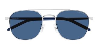 Montblanc MB0271S Asian Fit 008 Mens Sunglasses Silver Size 56