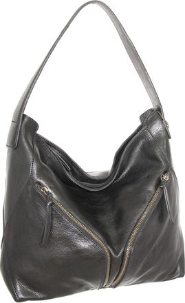 Nino Bossi Vintage Leather Multi-Pocket Hobo in Black