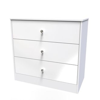 Welcome Furniture Porto Ready Assembled Chest of Drawers with 3 Drawers - White Matt - Welcome Furniture | TJ Hughes