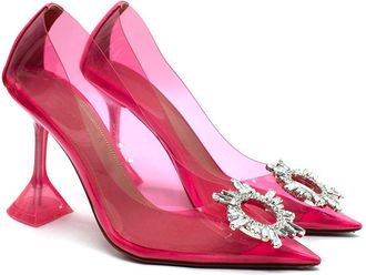 Amina Muaddi Begum Emellished Pink PVC Pump Size 37