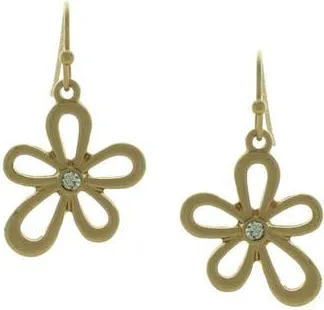 Olivia Welles Crystal Flower Drop Earrings in Gold /Clear at Nordstrom Rack