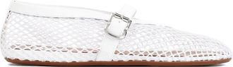 Alaia White Flat Mesh Ballerinas-Donna