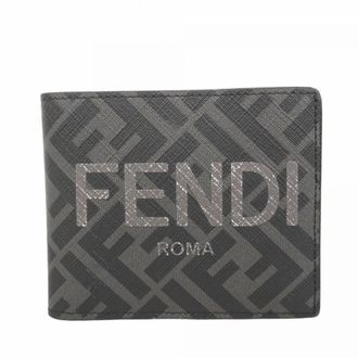 Fendi Black Gray Pvc Wallet (Bi-Fold) (Pre-Owned)