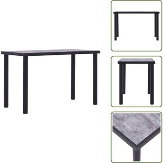 vidaXL The Living Store Tavolo da Pranzo Nero e Grigio Cemento 120x60x75 cm in MDF - Tavolo da pranzo nero e grigio cemento