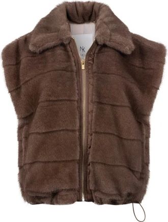 Nukus Hani Gilet - Dames - Bodywarmers - Bruin - XL - Polyester - Jassen
