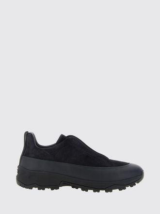 Ermenegildo Zegna Sneaker Triple Stitch slip-on in nabuk e pelle con suola Vibram
